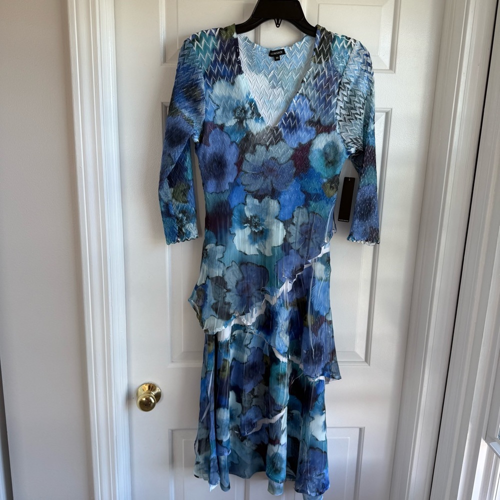 Komarov Multicolor Floral Long Sleeve Dress